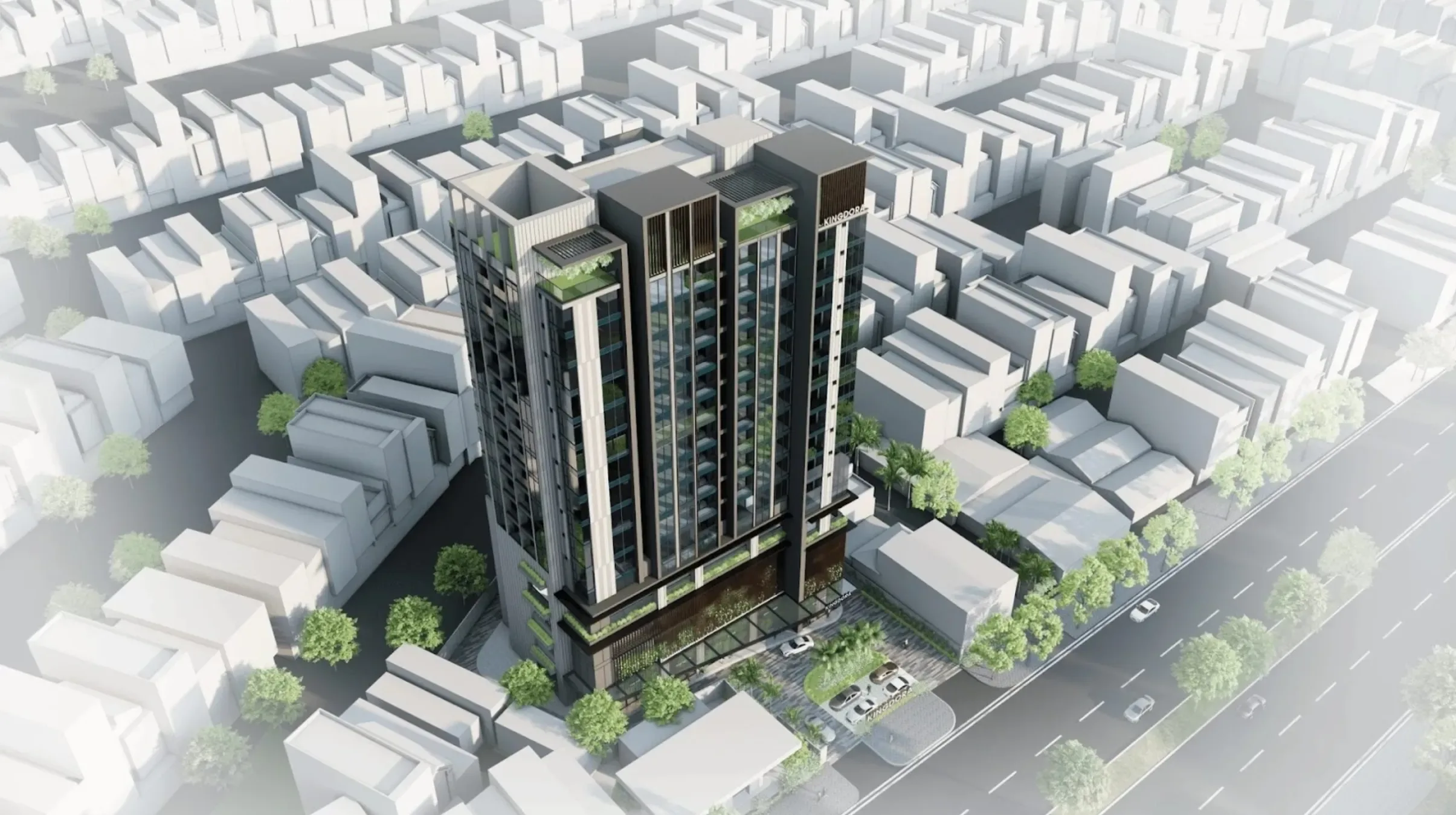 Phối cảnh tổng thể tòa tháp The Westique Residences trong khu dân cư An Lạc