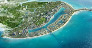 Toàn cảnh đô thị lấn biển Vinhomes Green Paradise tại Cần Giờ nhìn từ trên cao