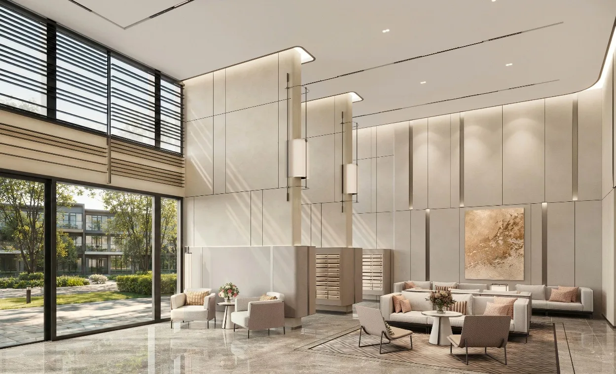 Không gian sảnh lobby tòa tháp căn hộ tại dự án Imperia Sensa Park