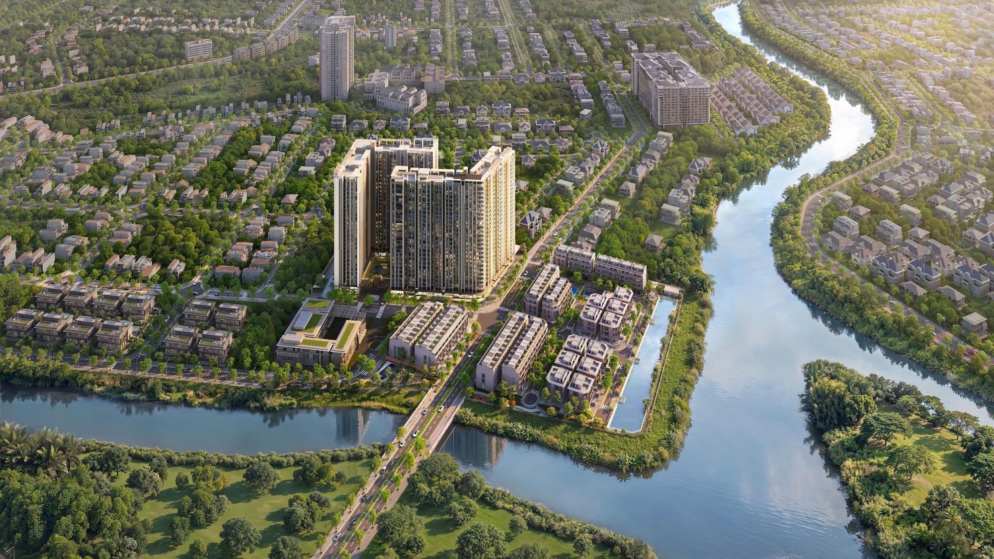 Toàn cảnh dự án căn hộ Imperia Sensa Park bên sông Rạch Chiếc tại khu Đông TP.HCM